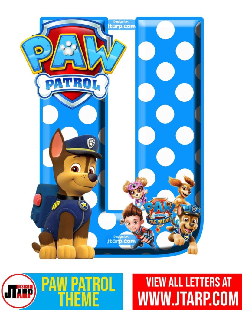 Paw Patrol Printable Letter U