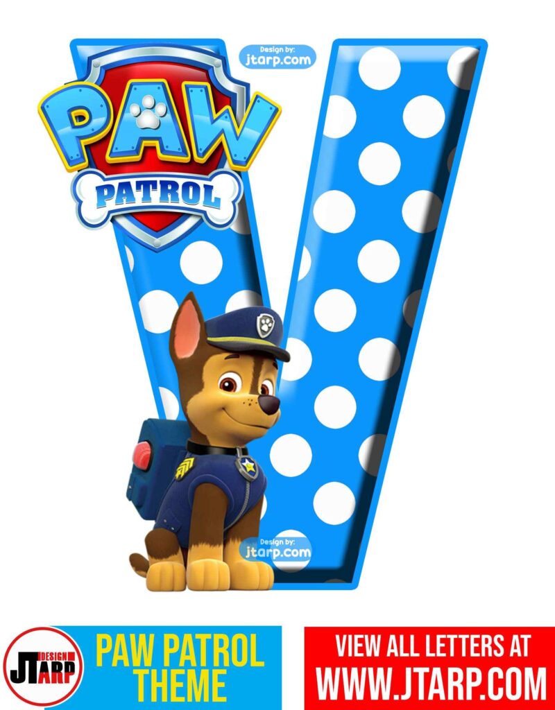 Paw Patrol Printable Letter V