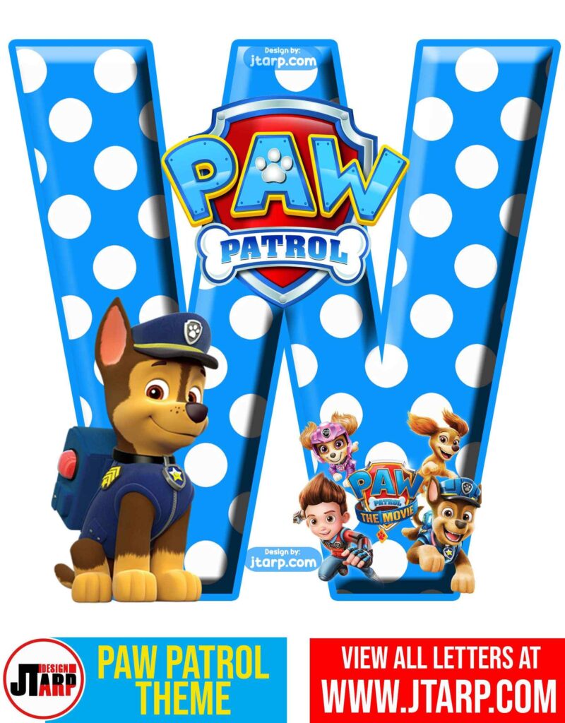 Paw Patrol Printable Letter W