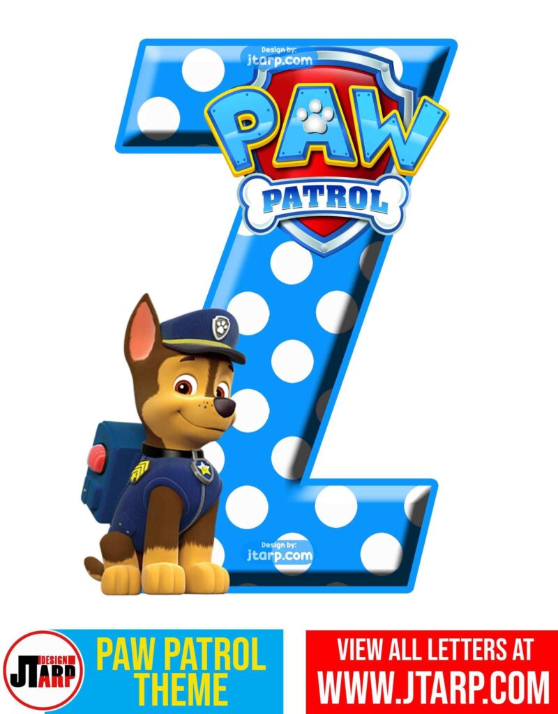 Paw Patrol Printable Letter Z