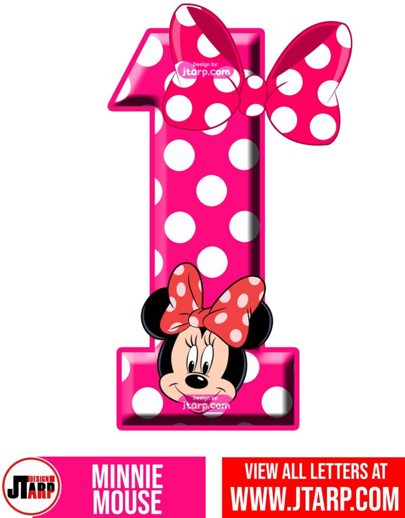 Minnie Mouse Printable Number 1