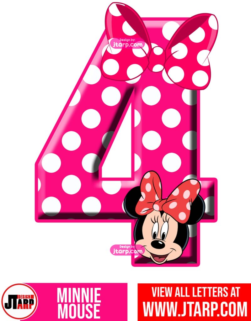 Minnie Mouse Printable Number 4