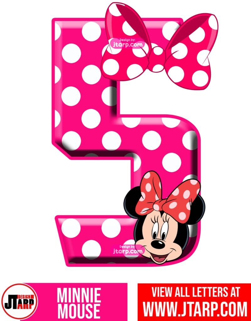 Minnie Mouse Printable Number 5