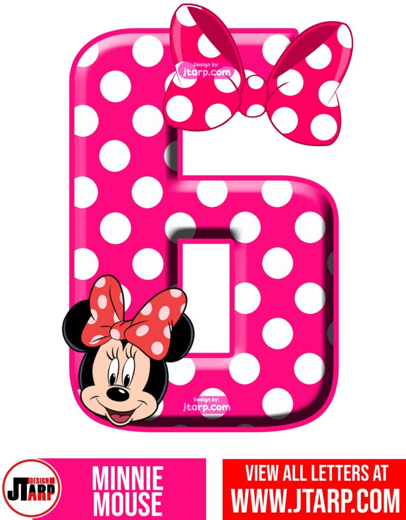 Minnie Mouse Printable Number 6