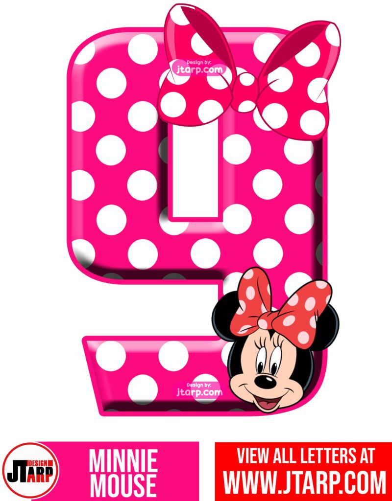 Minnie Mouse Printable Number 9