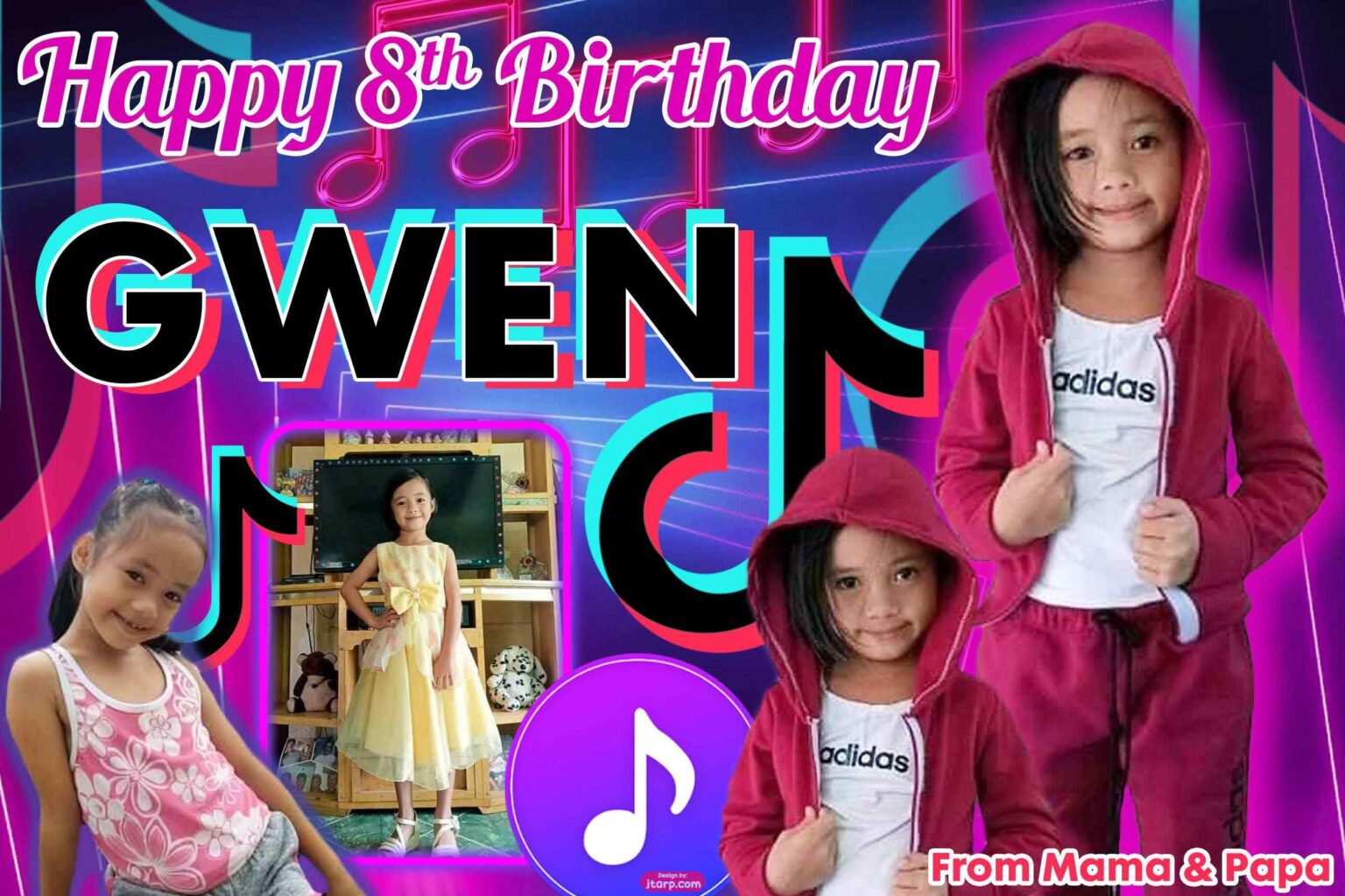 2x3 Gwen 8th Birthday Tiktok Theme