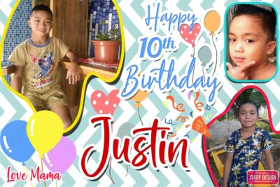2x3 Happy 10th Birthday Justin