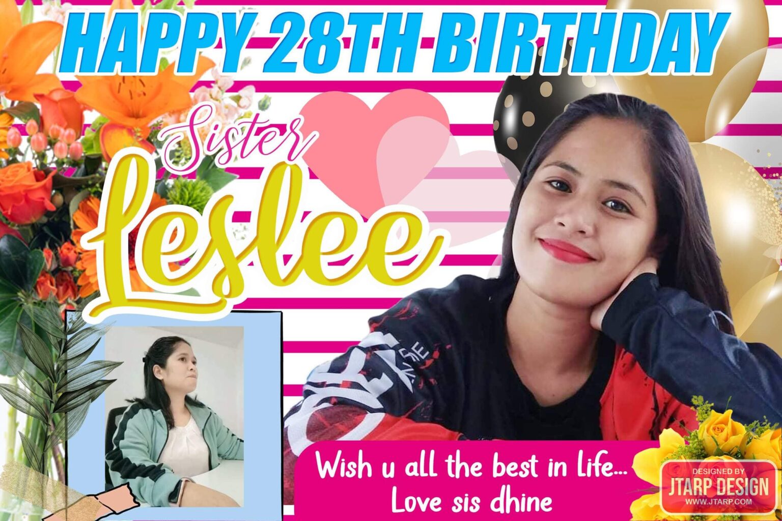 2x3 Happy 28th Birthday Sister Leslee