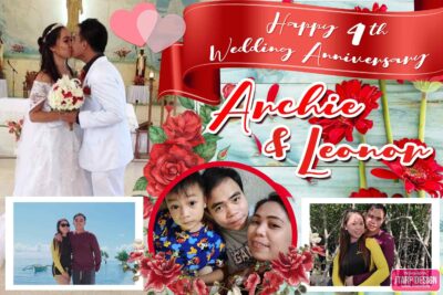 2x3 Happy 4th Wedding Anniversary Tarpaulin Design