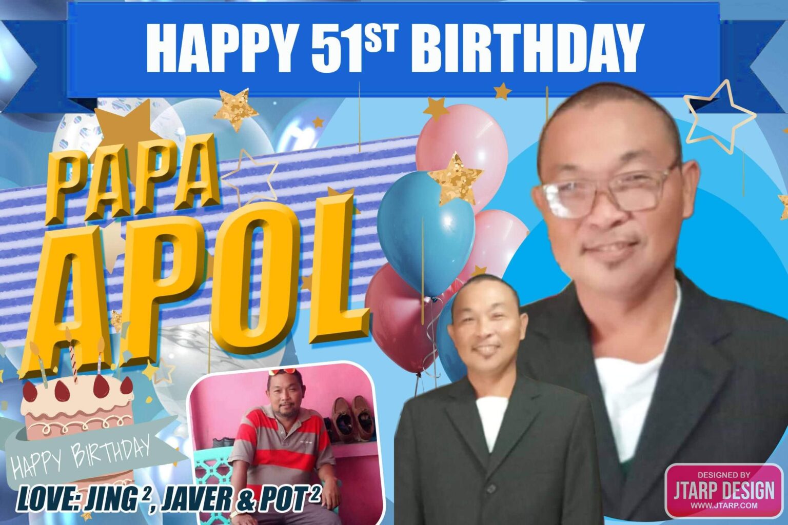2x3 Happy 51st Birthday Papa Apol