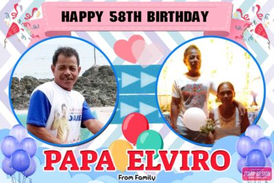 2x3 Happy 58th Birthday Papa Elviro