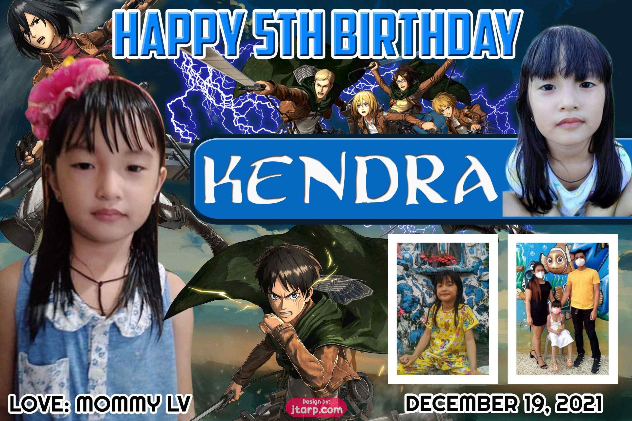 2x3 Happy 5th Birthday Kendra Titan Attack