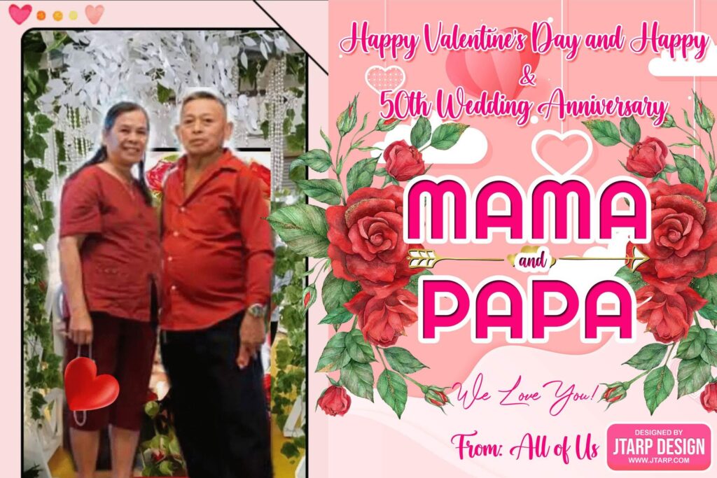 2x3 Happy Valentine s Day and Happy 50th Wedding Anniversary Mama Papa