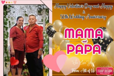 2x3 Happy Valentine s Day and Happy 50th Wedding Anniversary Mama Papa Gold