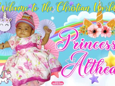 2x3 Princess Althea Unicorn Theme Christening Tarp Design