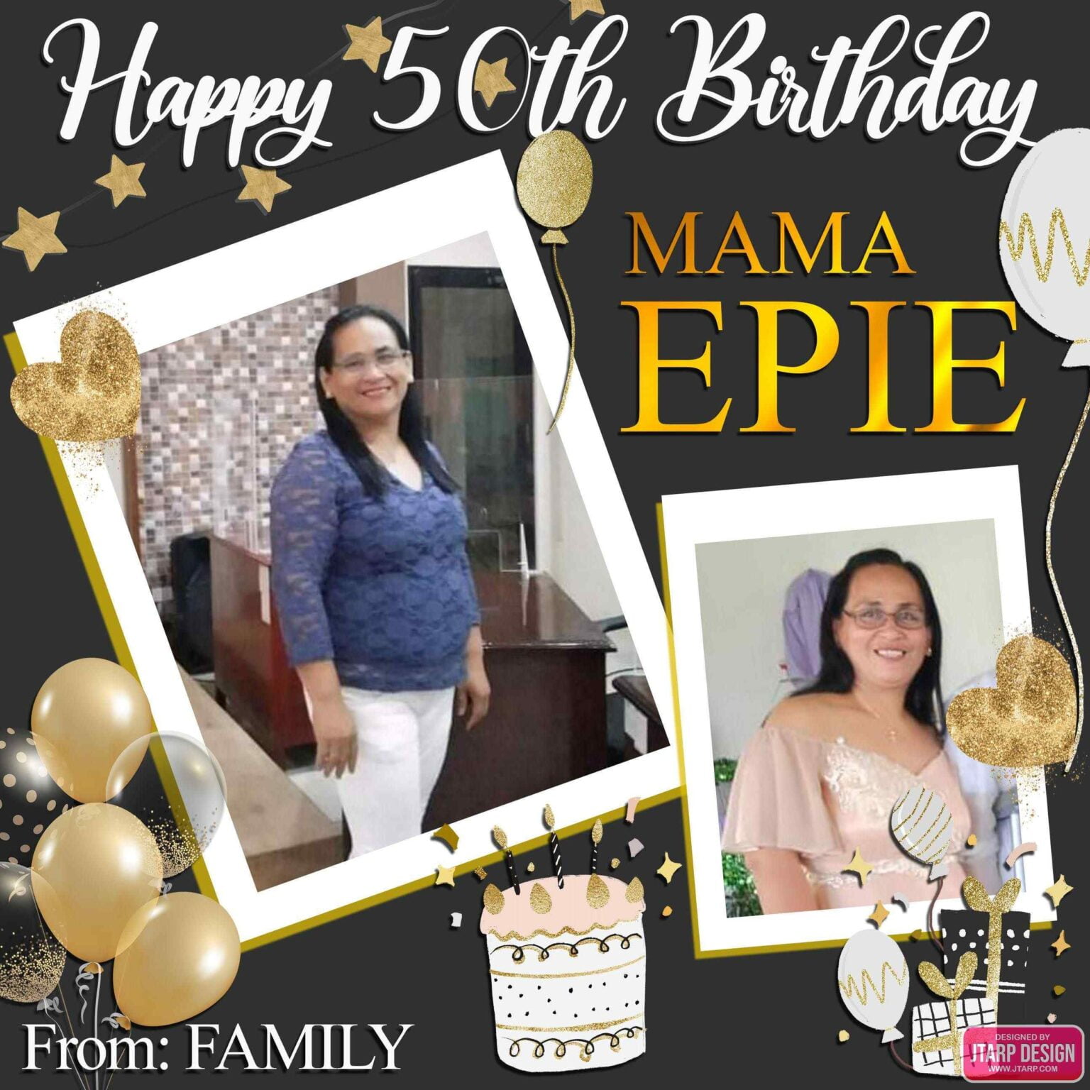 3x3 HAPPY 5OTH BIRTHDAY MAMA EPIE