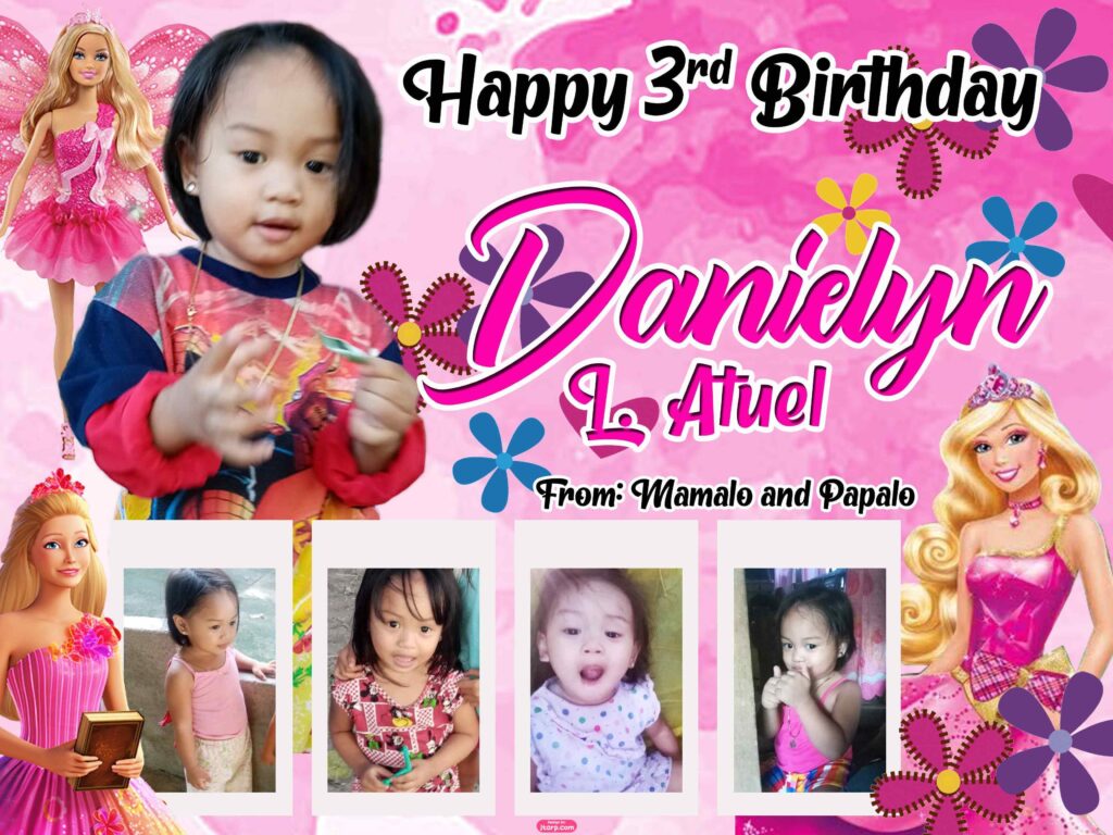 3x4 3RD BIRTHDAY DENIELYN Barbie Theme