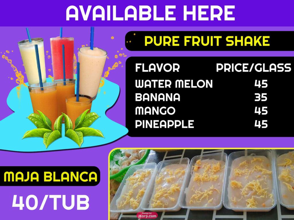 3x4 Business Banner FRUIT SHAKE and MAJA BLANCA