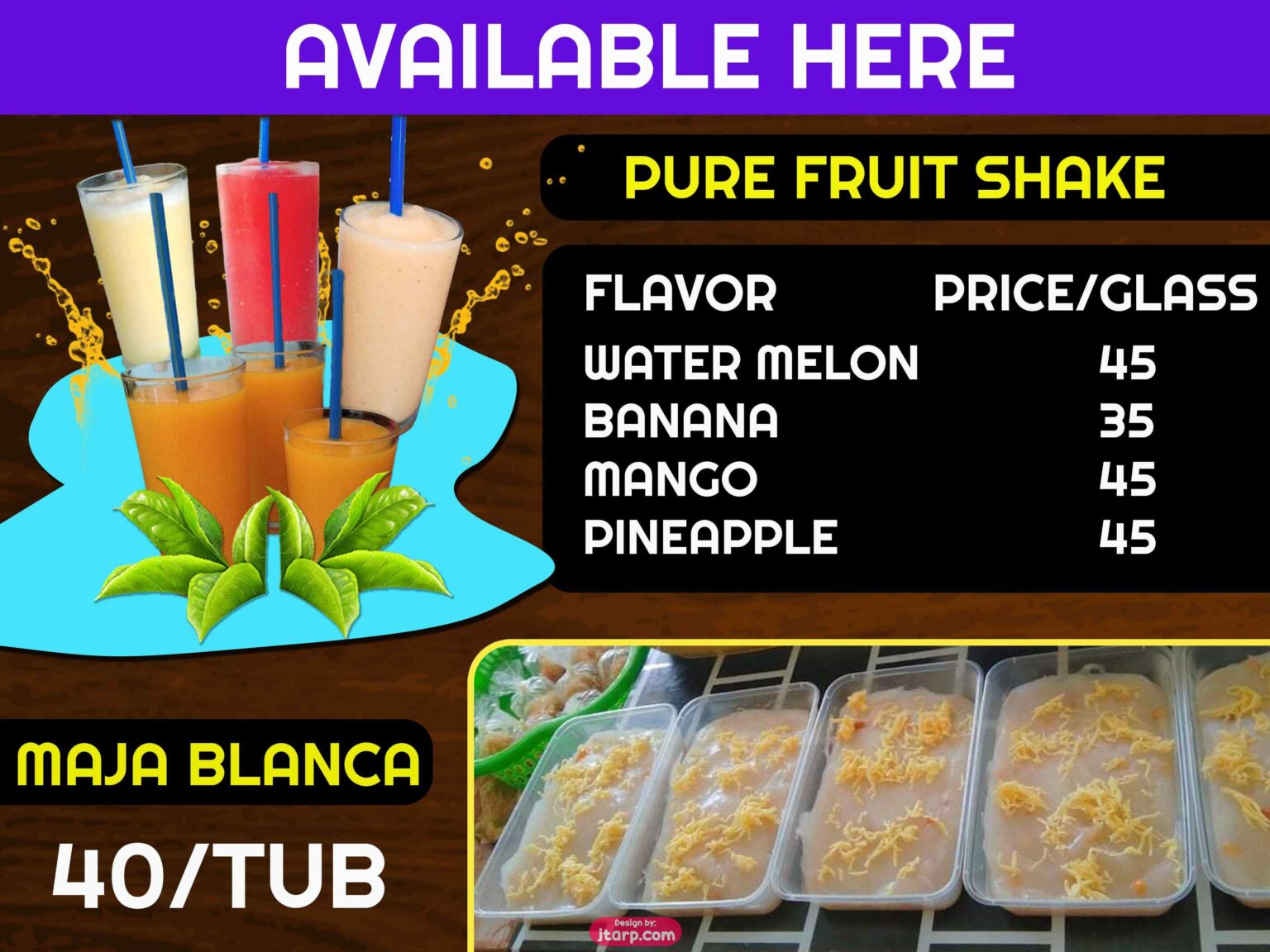 3x4 Business Banner FRUIT SHAKE and MAJA BLANCA2