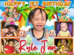 3x4 Happy 1st Birthday Ryle Jan Cocomelon Tarpaulin Design