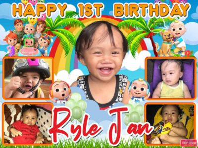 3x4 Happy 1st Birthday Ryle Jan Cocomelon Tarpaulin Design