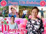 3x4 Happy 57th Birthday Mamang Flower Garden Theme