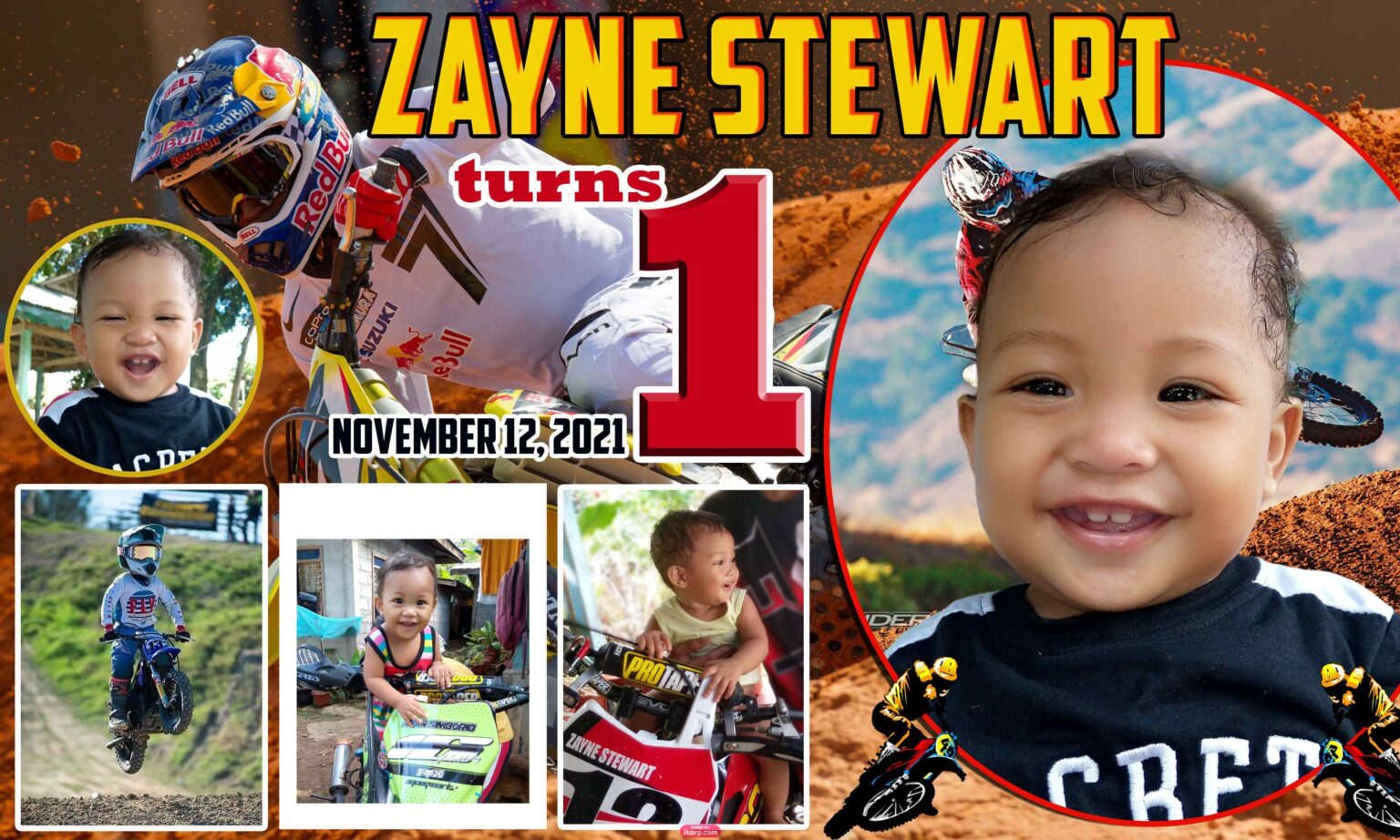 3x5 Zayne Stewart 1st Birthday