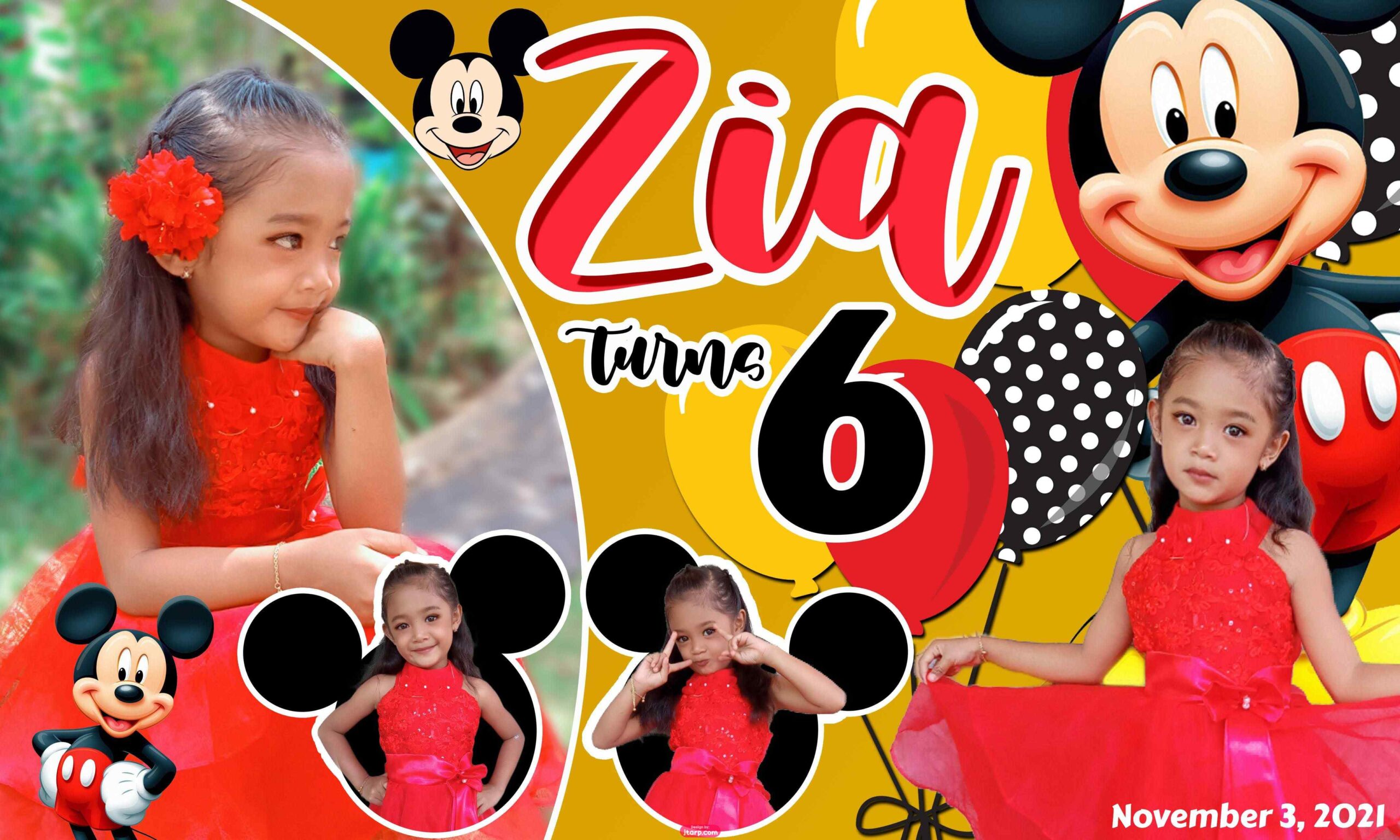 3x5 Zia Turns 6 Mickey Mouse Theme