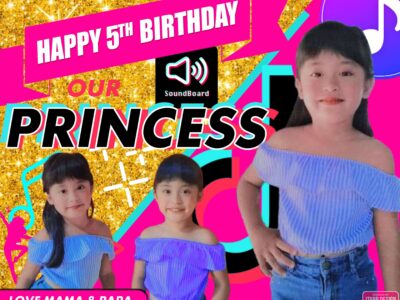 4x5 Happy 5th Birthday our Princess TikTok Tarpaulin Design V2