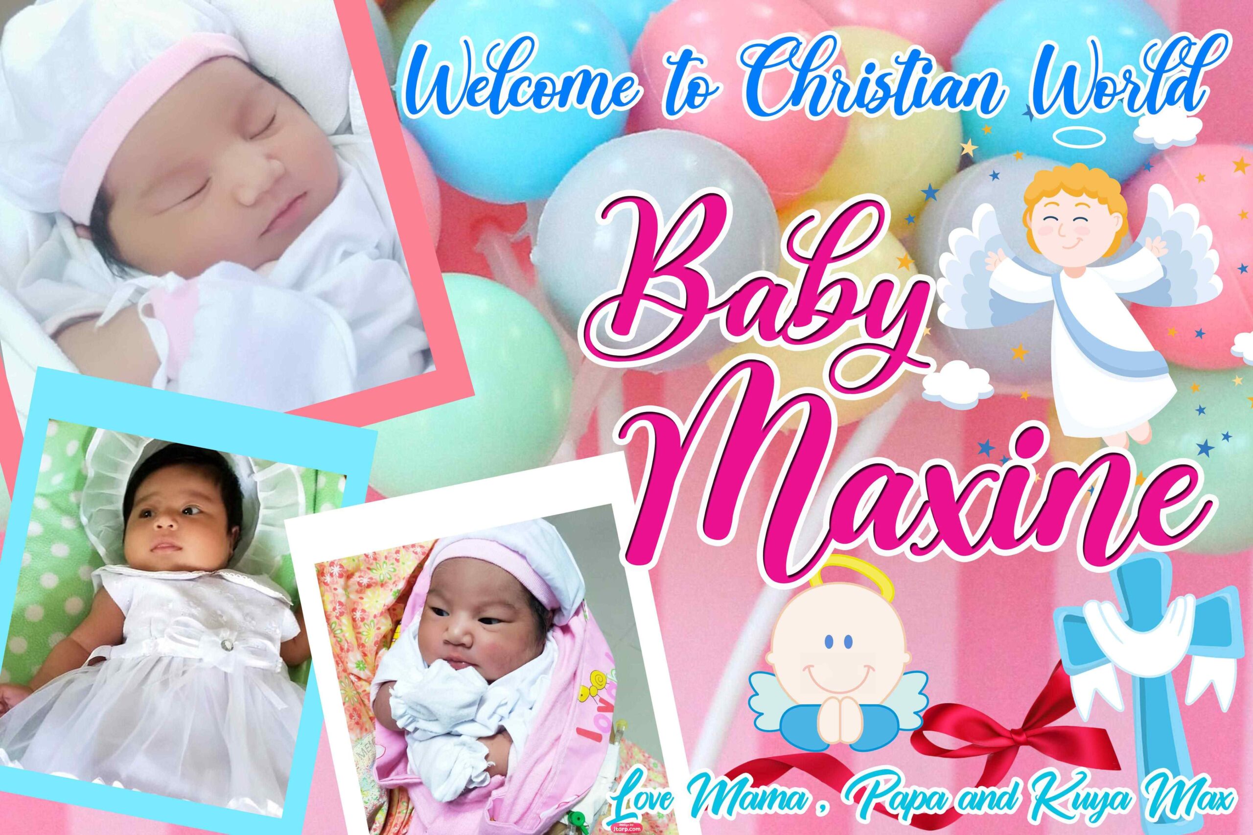 4x6 Welcome to Christian World Baby Maxine