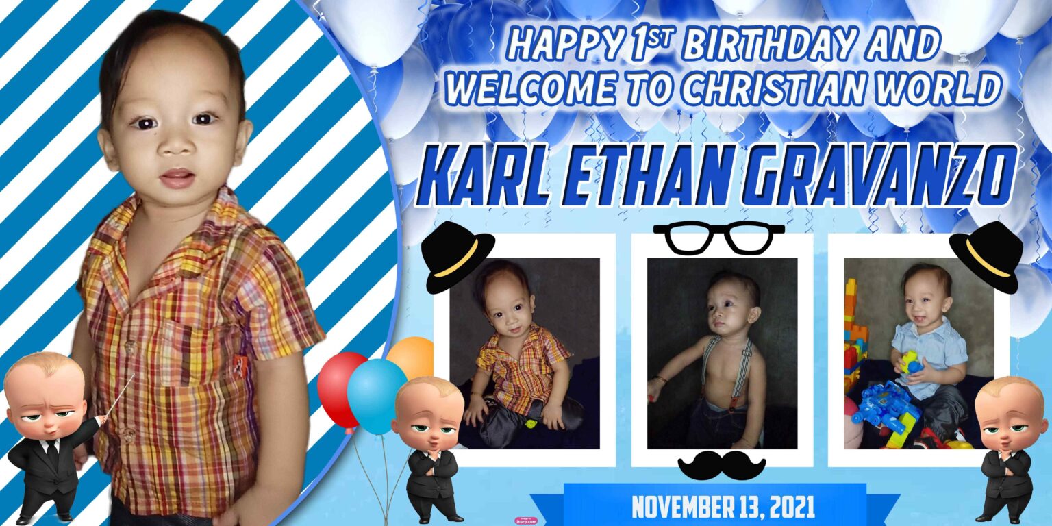 4x8 KARL ETHAN GRAVANZO Happy 1st Birthday and Welcome to Christian World