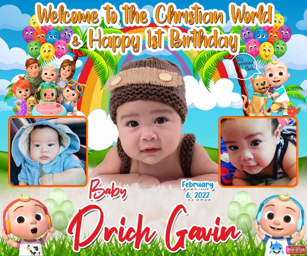 5x6 Baby Drich Gavin Welcome to the Christian World and Happy 1st Birthday