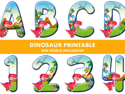 Dinosaur Theme Printable Letters and Numbers Thumbnail