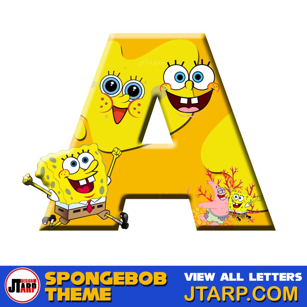 Free Printable Spongebob Letters 3D Letter A