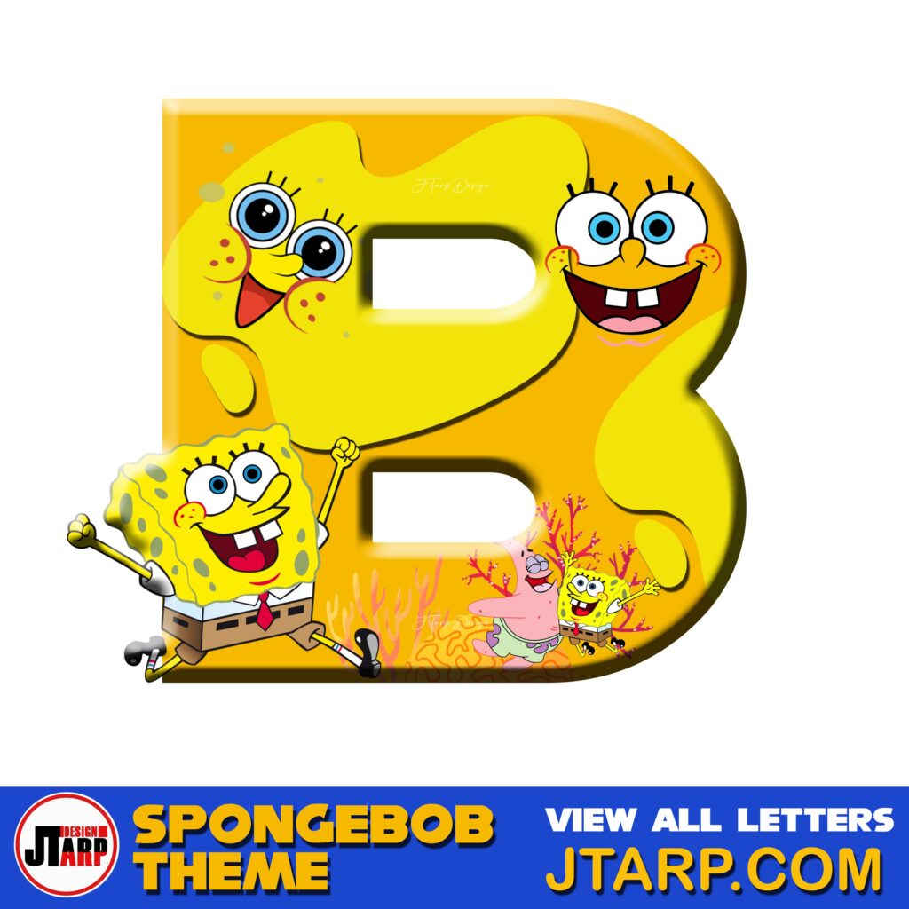 Free Printable Spongebob Letters 3D Letter B