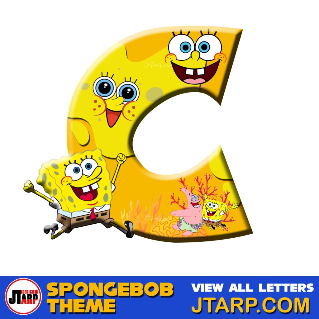 Free Printable Spongebob Letters 3D Letter C