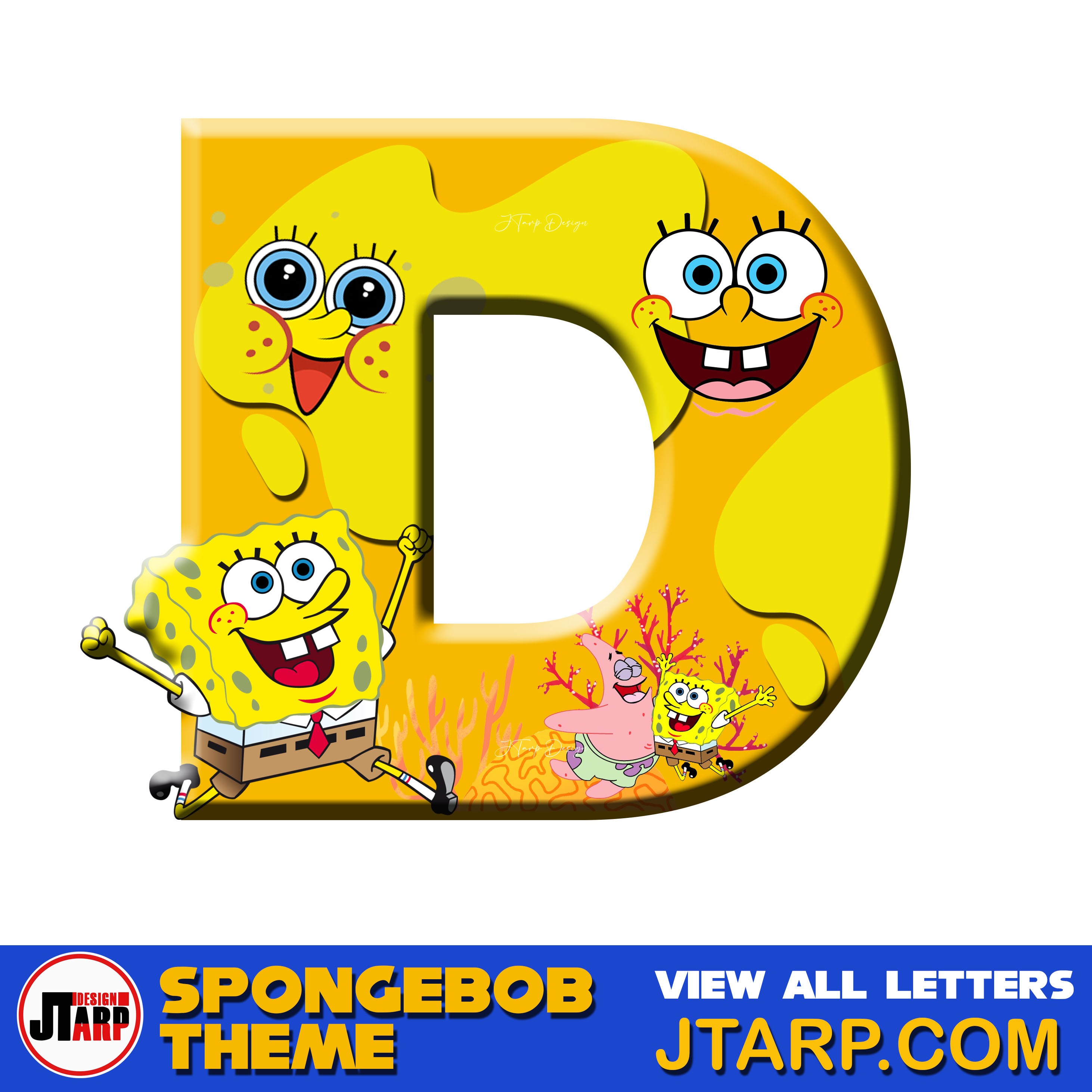Free Printable Spongebob Letters 3D Letter D