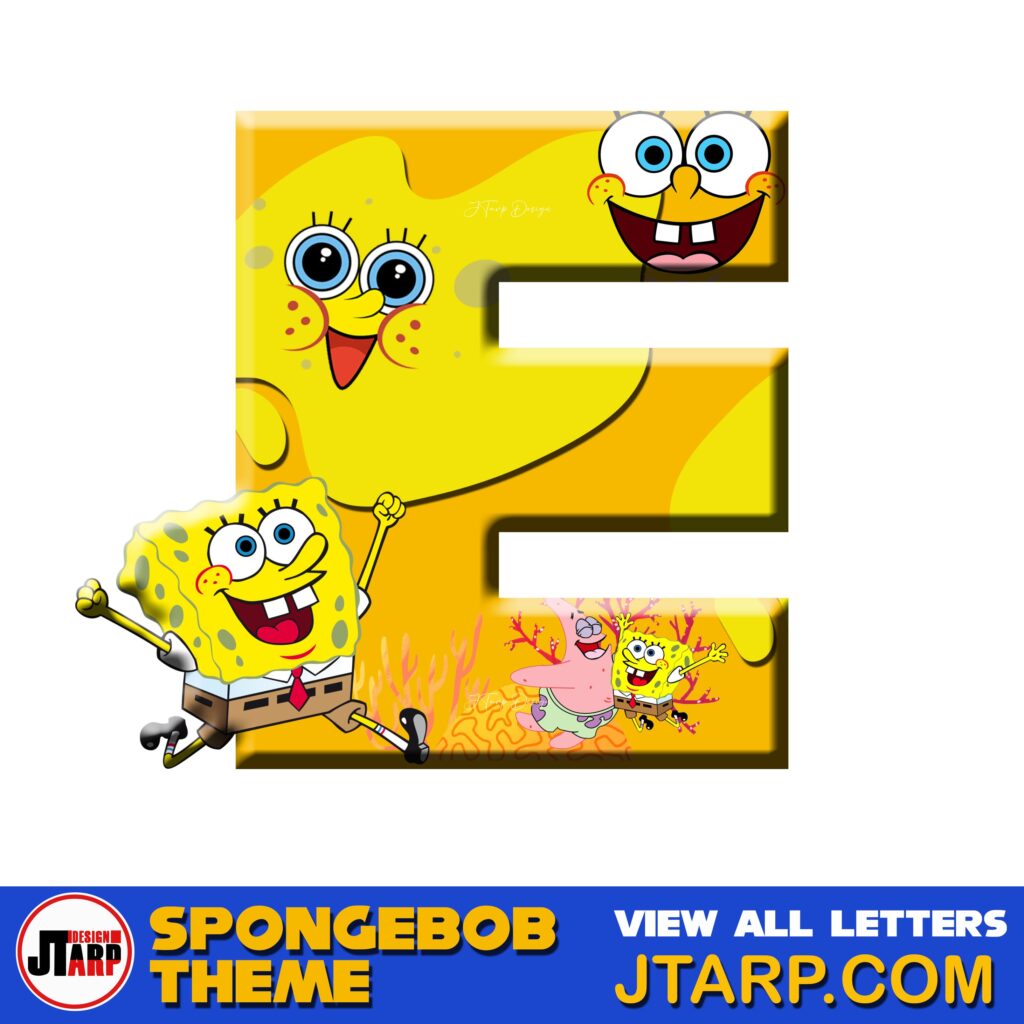Free Printable Spongebob Letters 3D Letter E