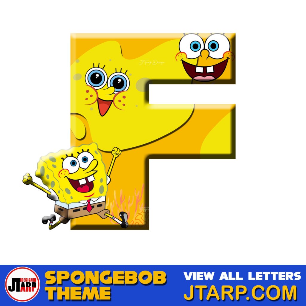 Free Printable Spongebob Letters 3D Letter F
