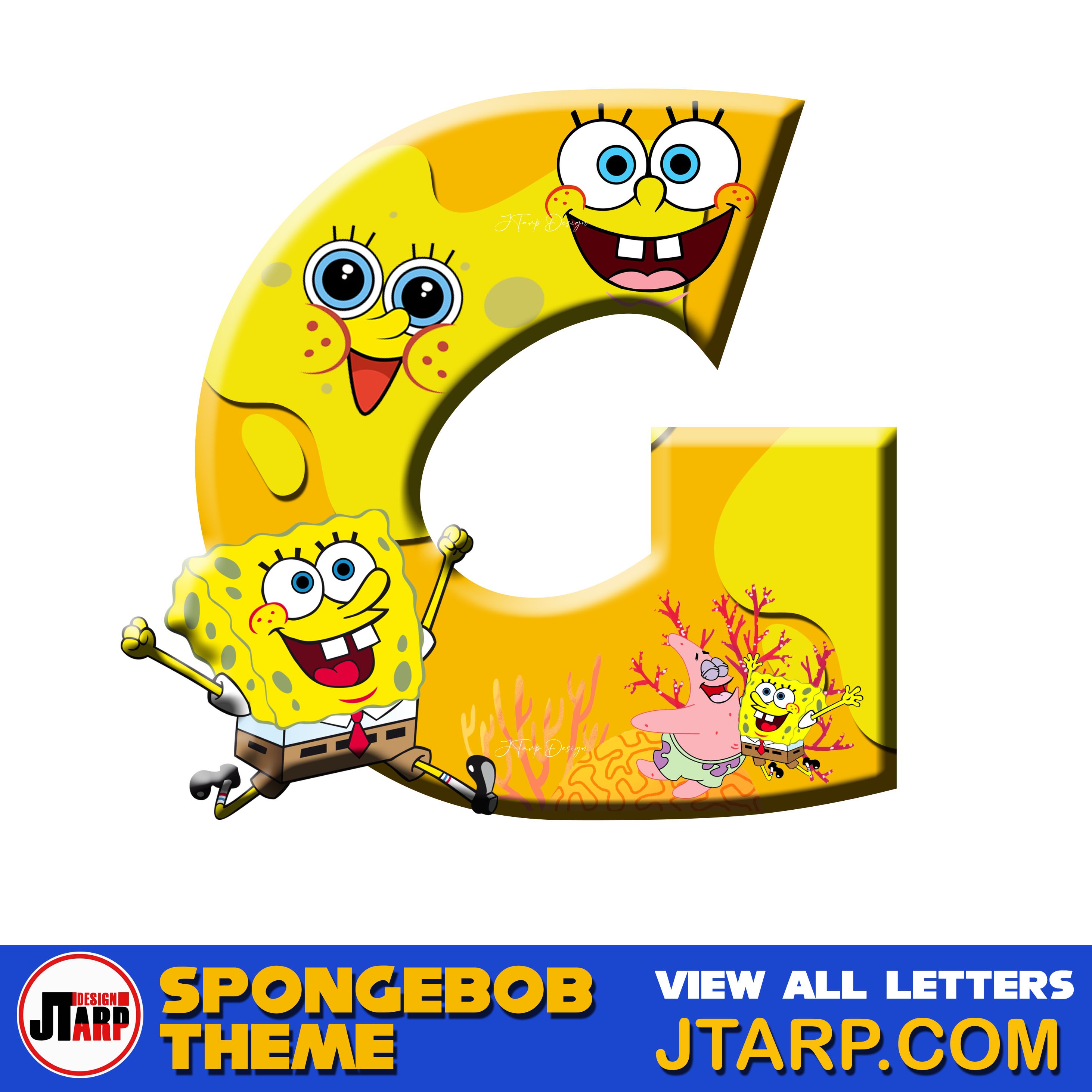 Free Printable Spongebob Letters 3D Letter G
