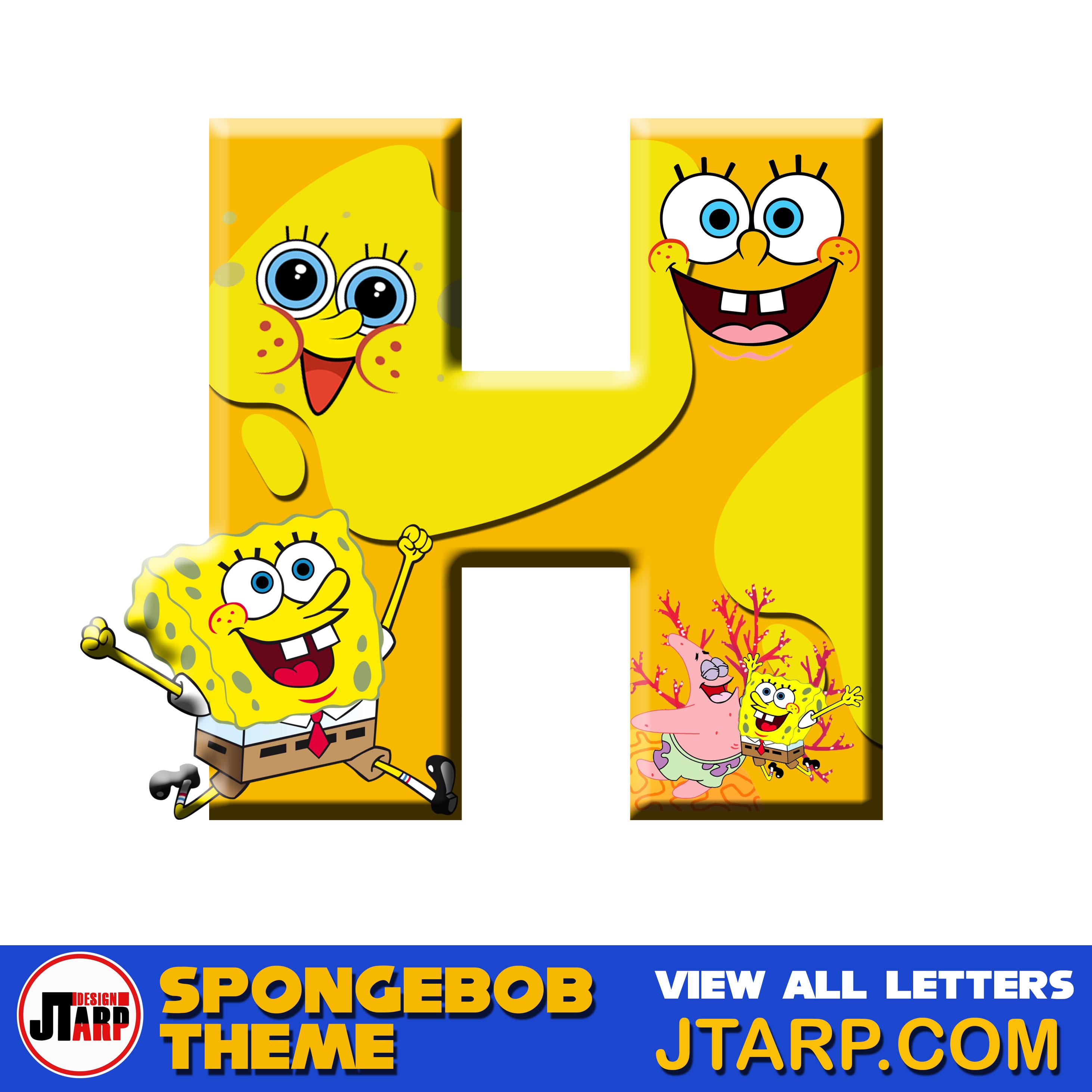 Free Printable Spongebob Letters 3D Letter H