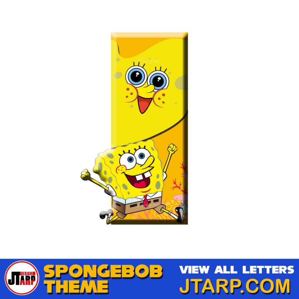 Free Printable Spongebob Letters 3D Letter I