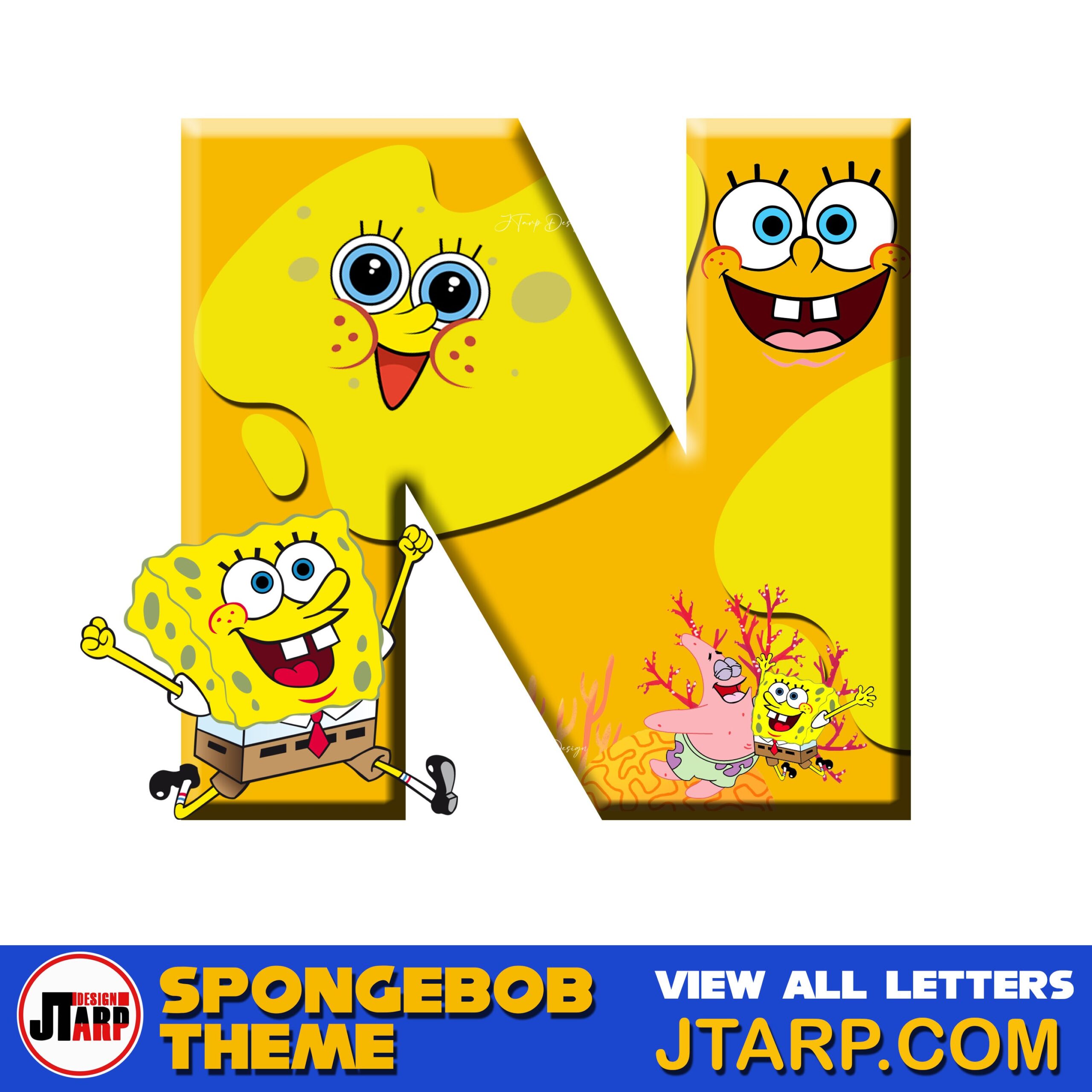 Free Printable Spongebob Letters 3D Letter N