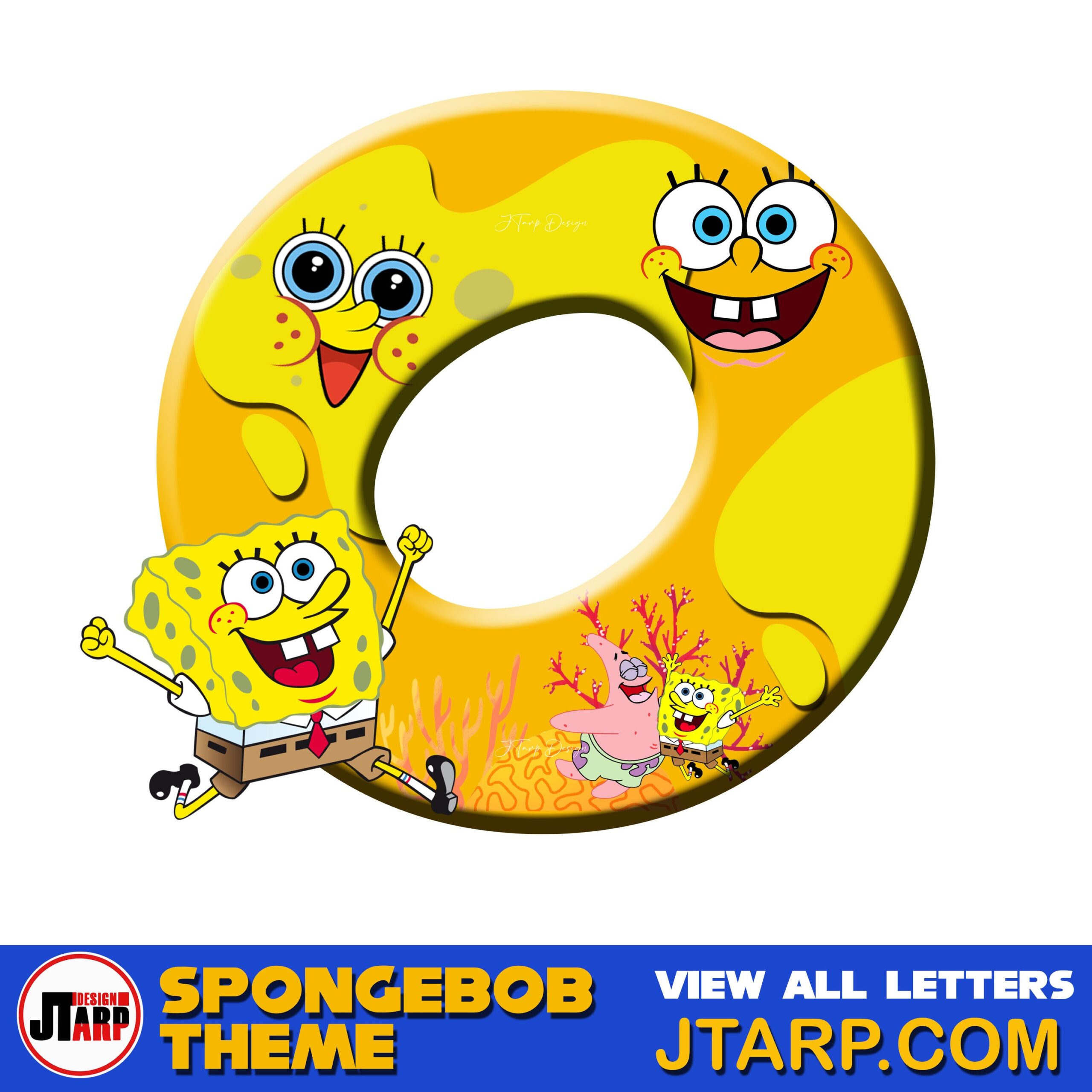 Free Printable Spongebob Letters 3D Letter O