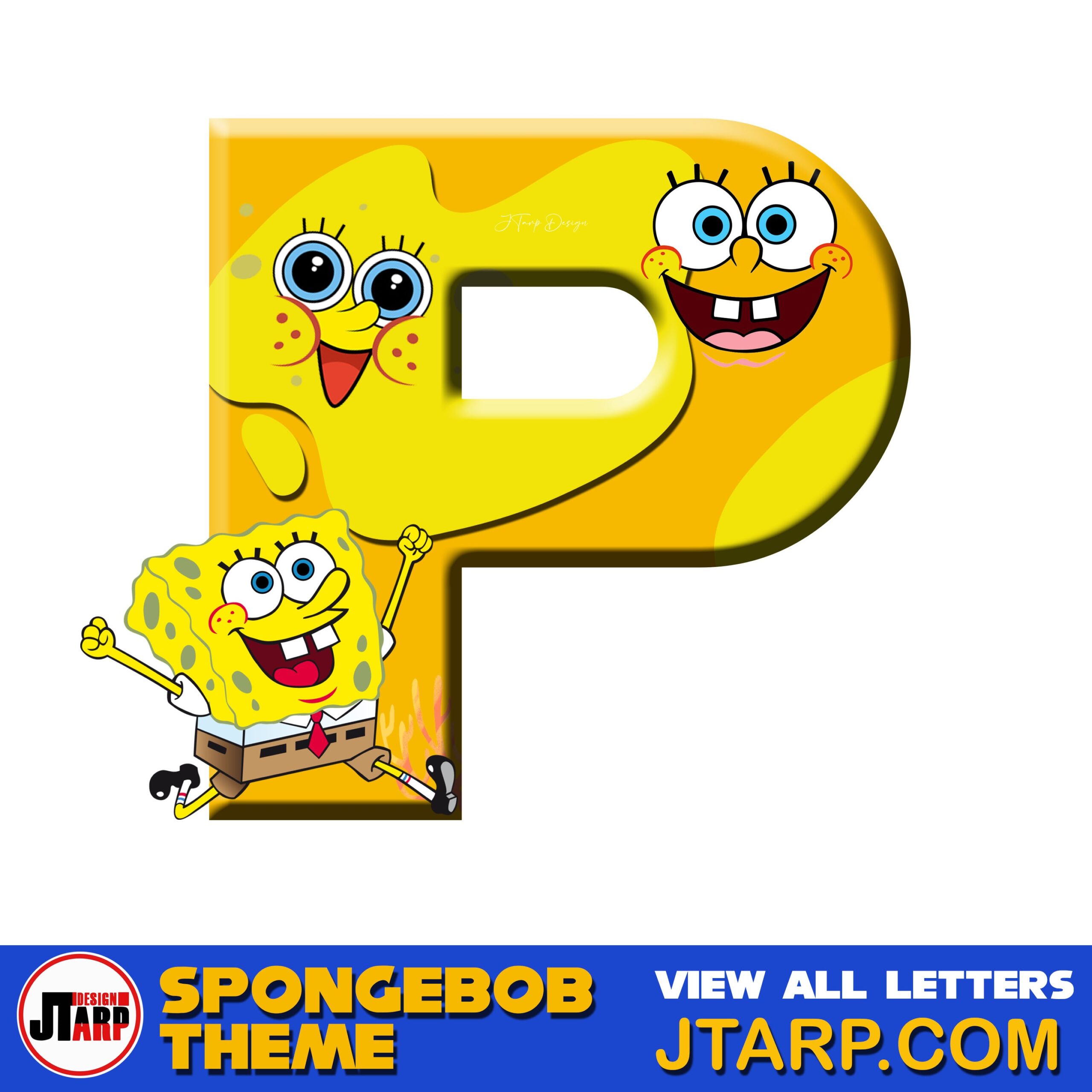 Free Printable Spongebob Letters 3D Letter P