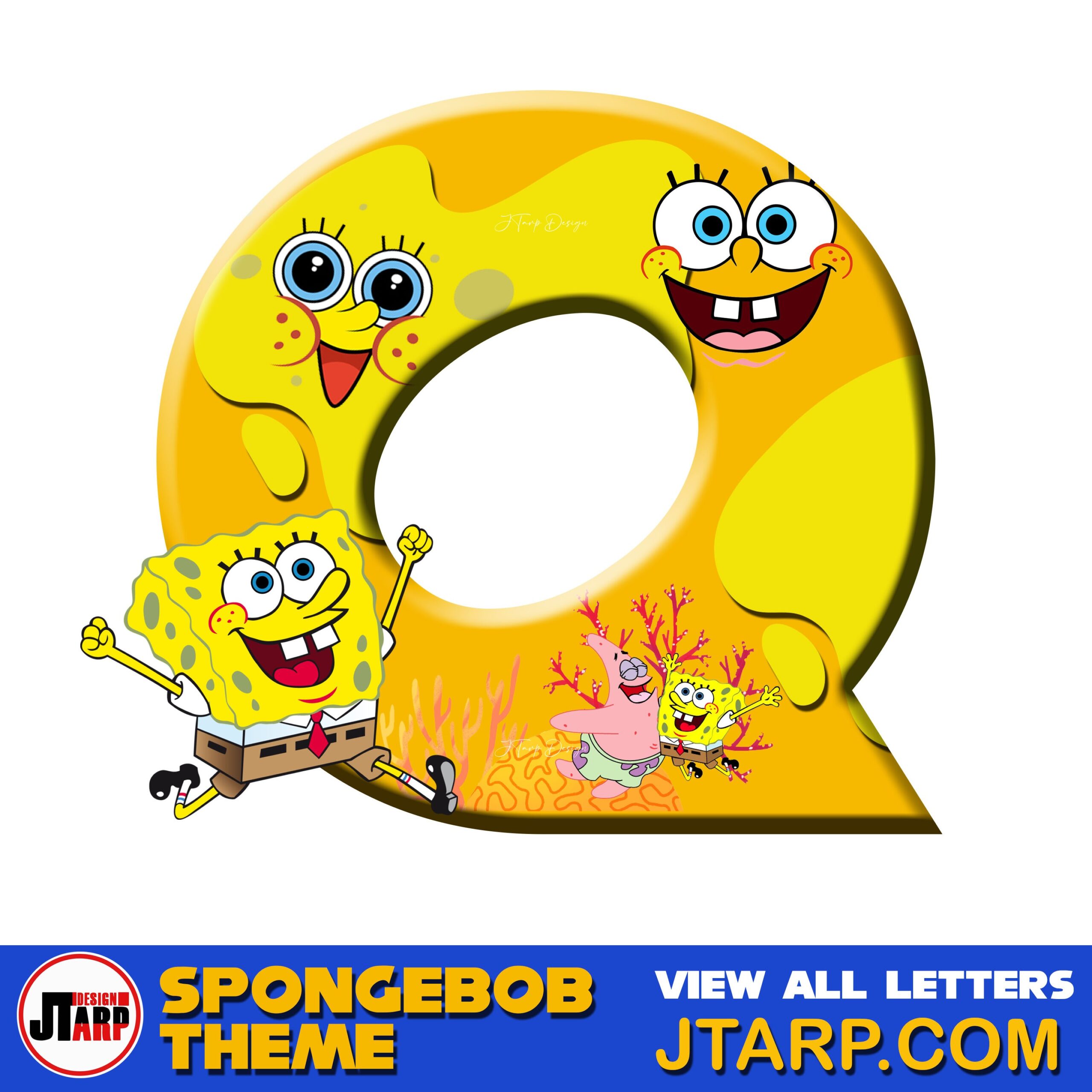 Free Printable Spongebob Letters 3D Letter Q