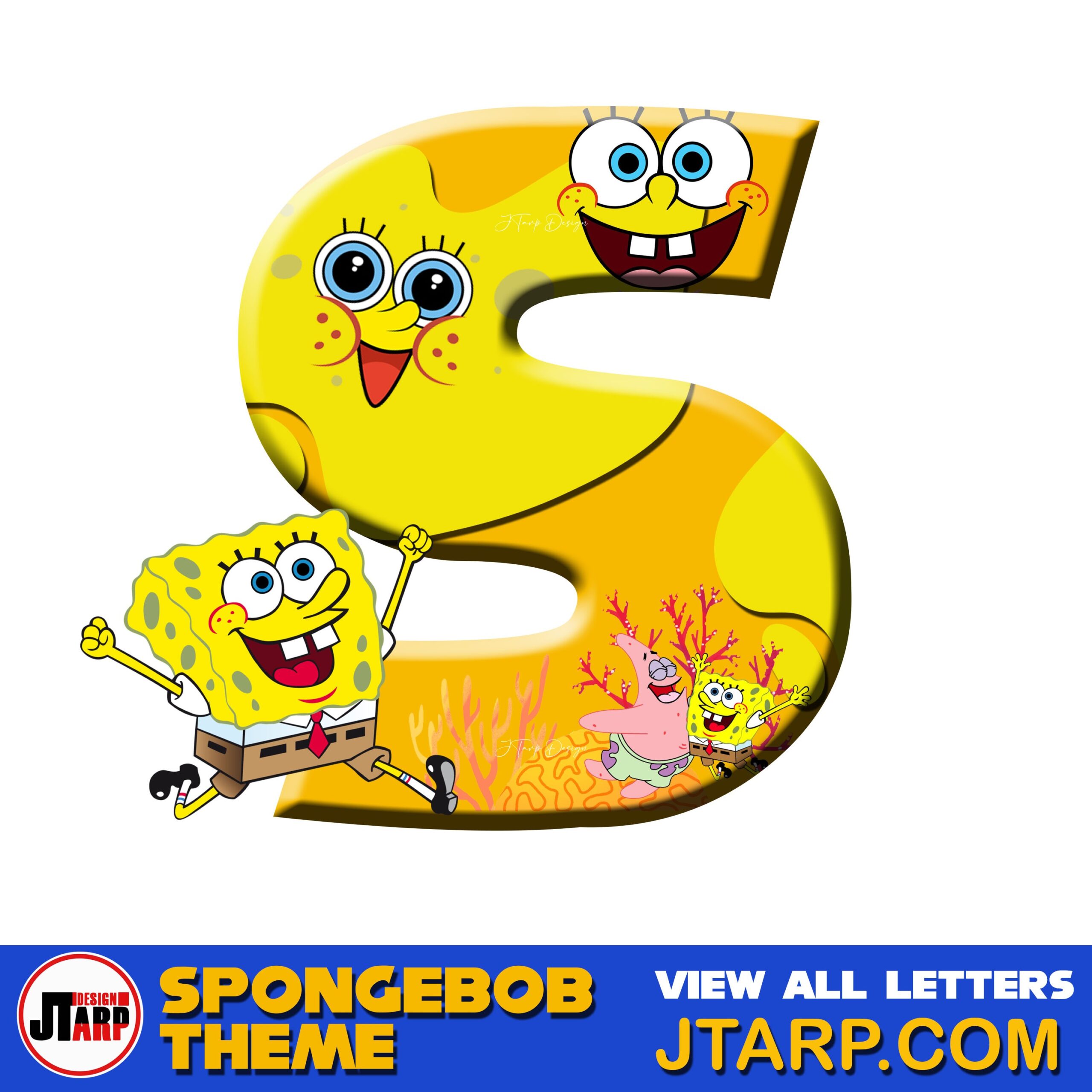Free Printable Spongebob Letters 3D Letter S