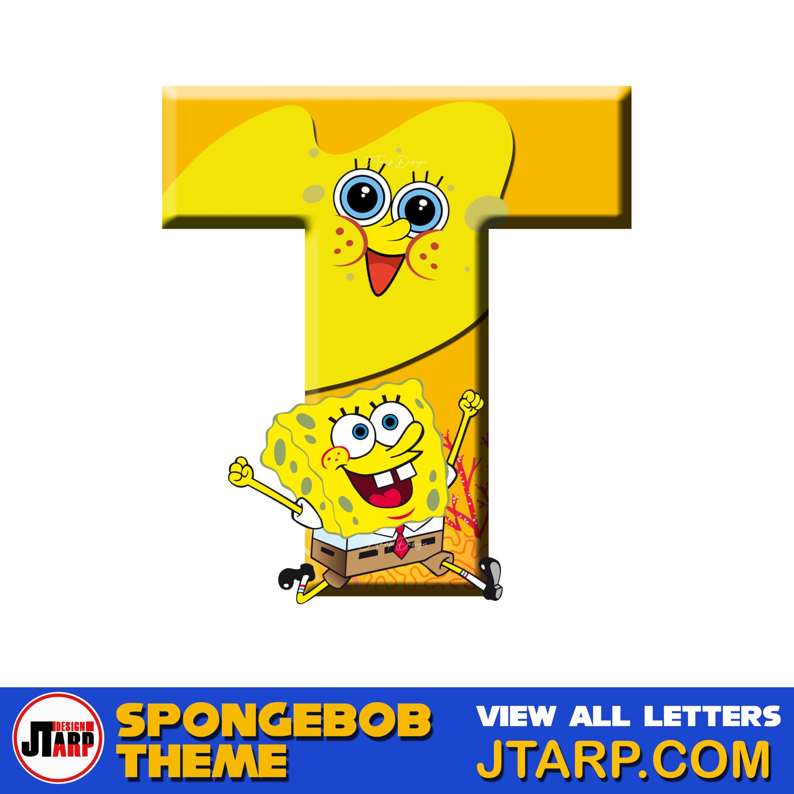 Free Printable Spongebob Letters 3D Letter T