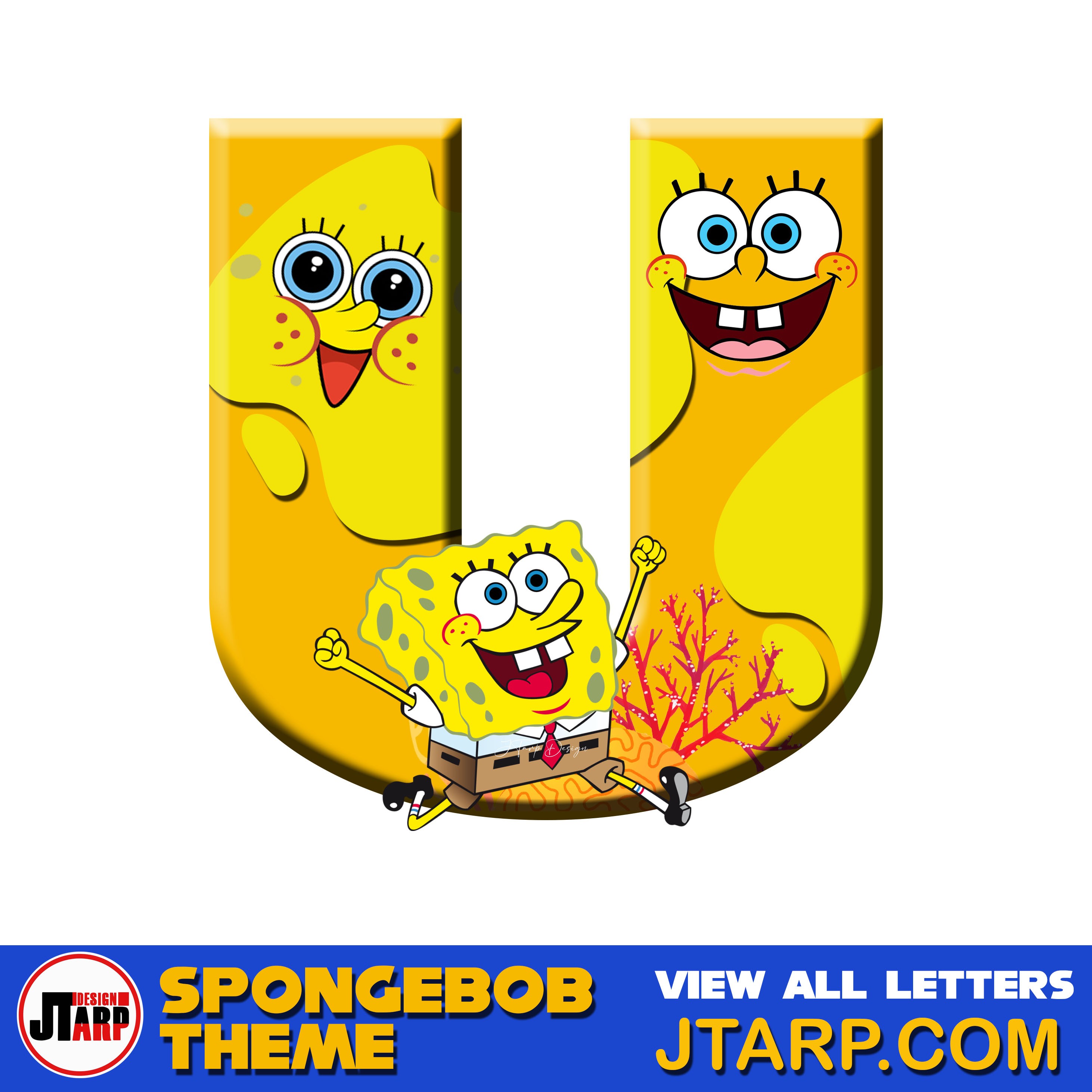 Free Printable Spongebob Letters 3D Letter U