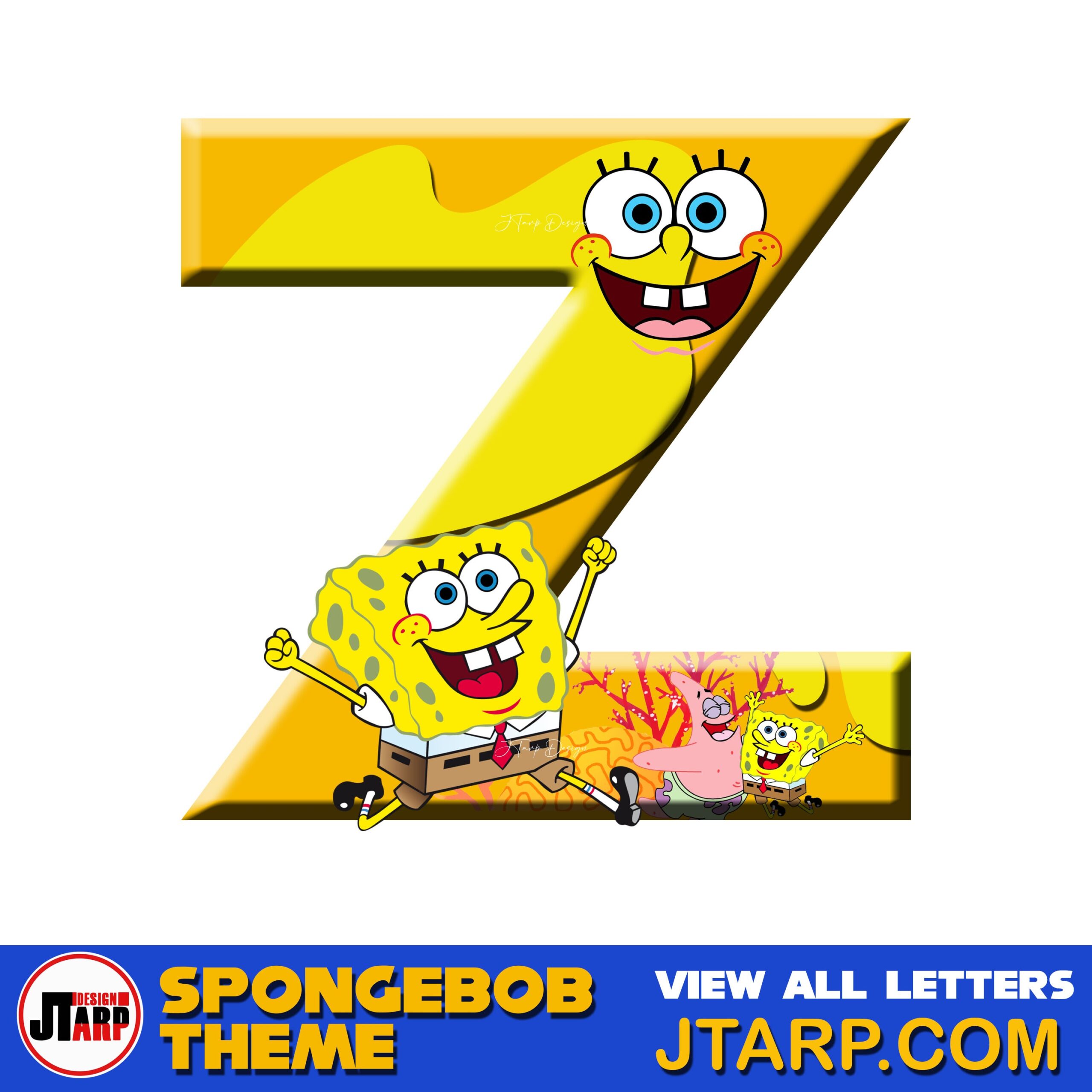 Free Printable Spongebob Letters 3D Letter Z